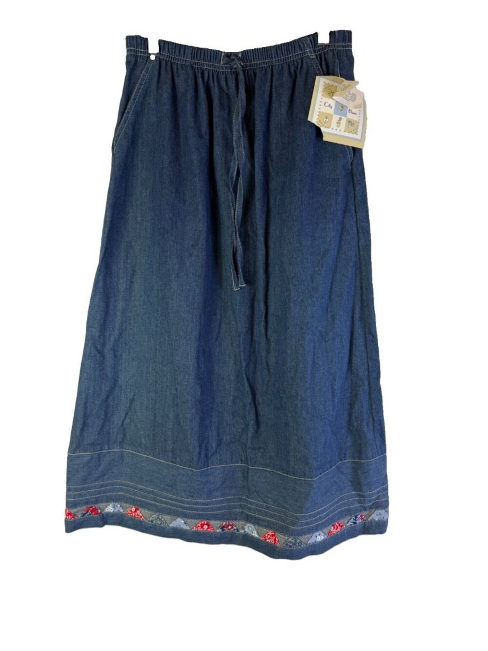 Deadstock Vintage 90s Skirt Denim Jean Midi Country Western